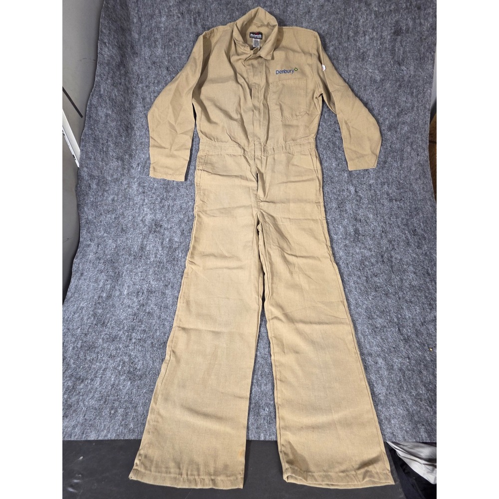 Mens Coveralls 40 RG Khaki Tan Flame Resistant Nomex Arc Rating Bulwark FR